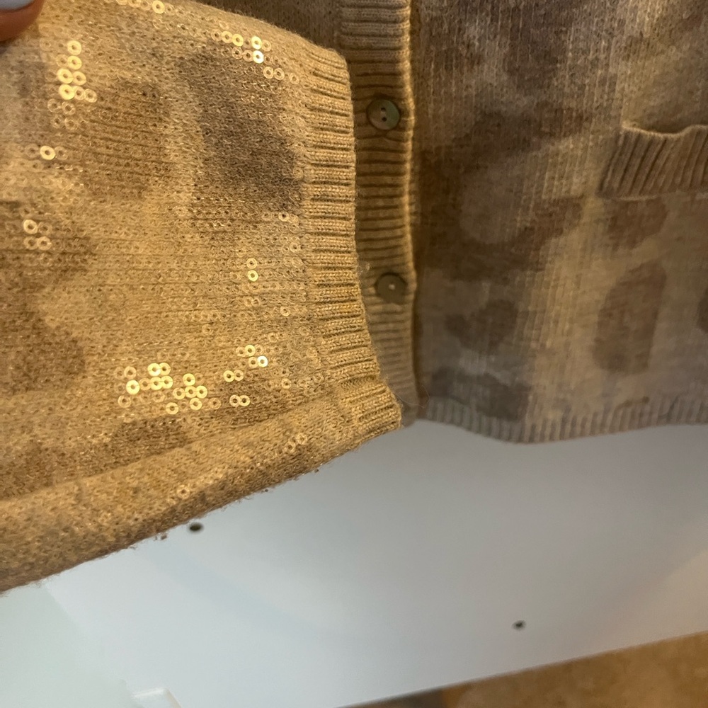 Christian Lacroix Beige Sequined Knit Cardigan - Picture 6 of 8